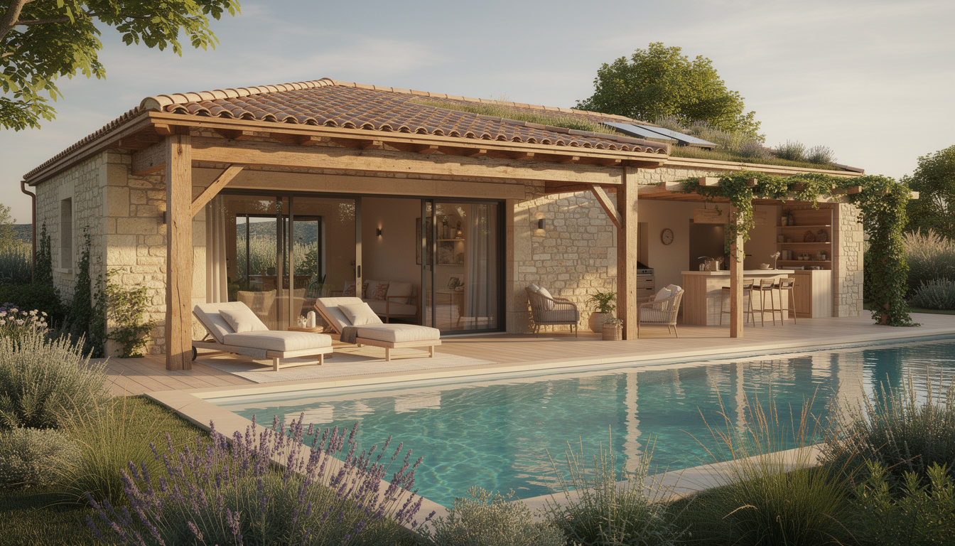 découvrez comment combiner pierre et bois pour créer un pool house à la fois esthétique et durable, alliant charme naturel et robustesse.