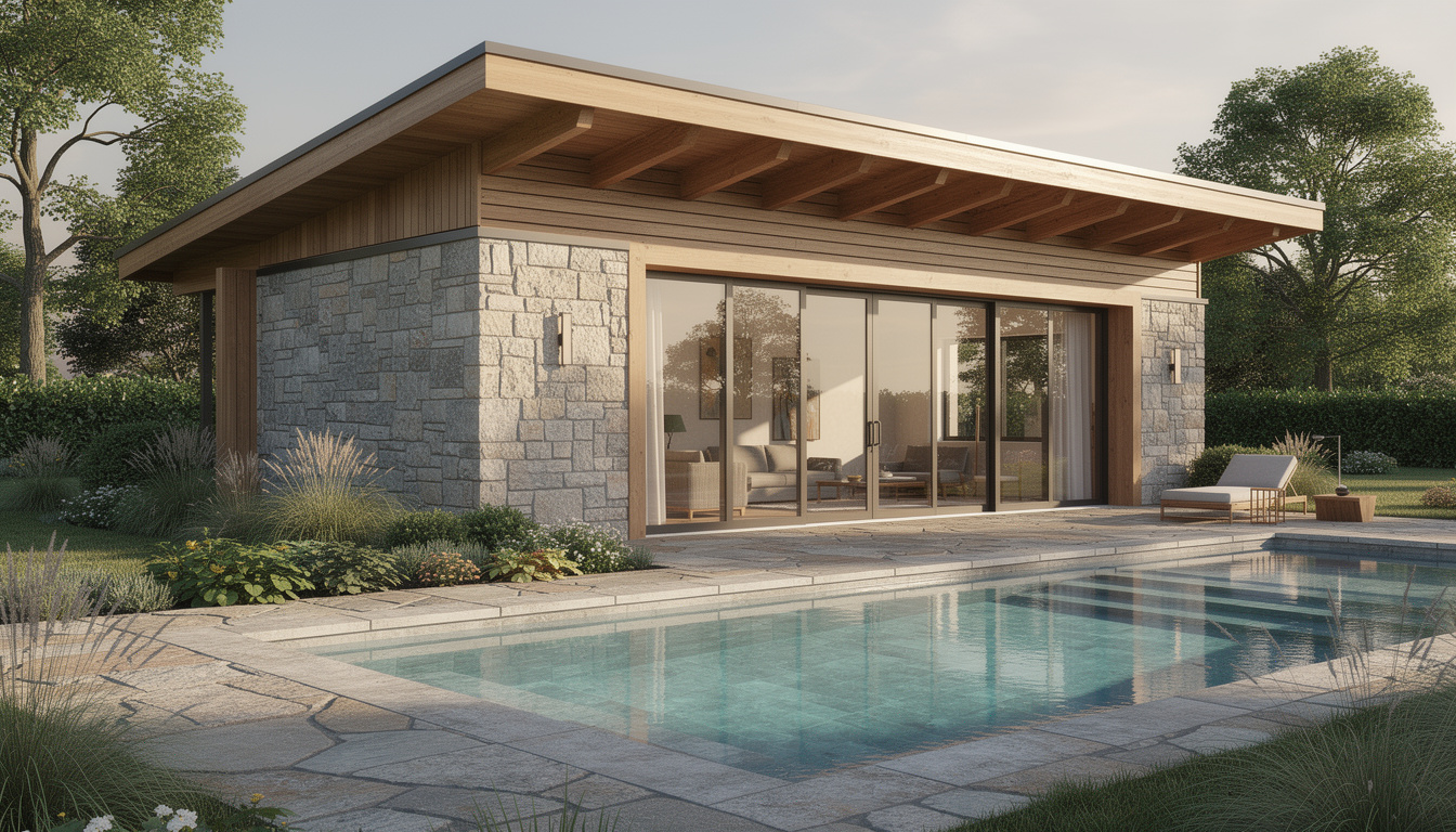 Comment allier pierre et bois pour un pool house esthétique et durable