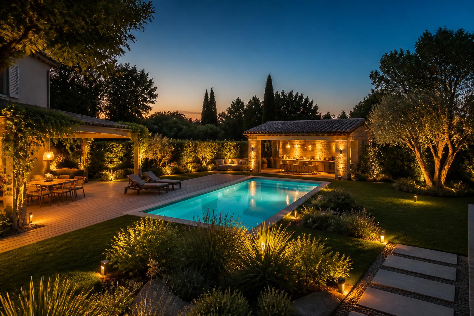 découvrez nos conseils pratiques pour aménager un pool house extérieur et optimiser votre espace jardin, afin de créer un lieu de détente et de convivialité tout au long de l'année.
